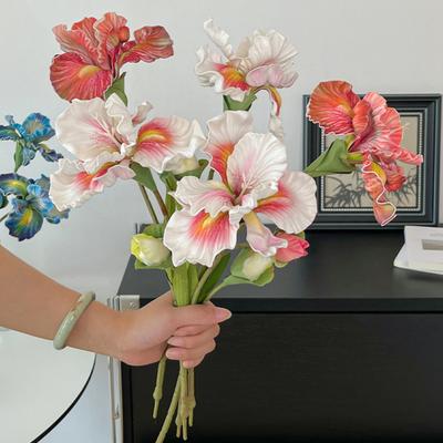 Имитация цветов ириса Реалистичный искусственный ирис с гибким стеблем Искусственный ирис Эффектный цветок для домашнего декора Свадеб Вечеринок Офиса