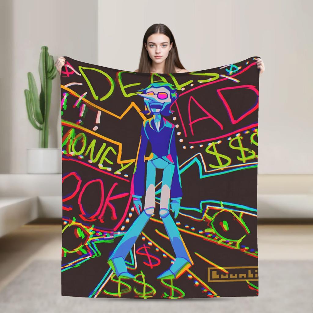 Deltarune Funny Tenna Blankets Airplane Travel Flannel Throw Blanket For Living Room Soft Custom DIY Bedspread Gift Idea