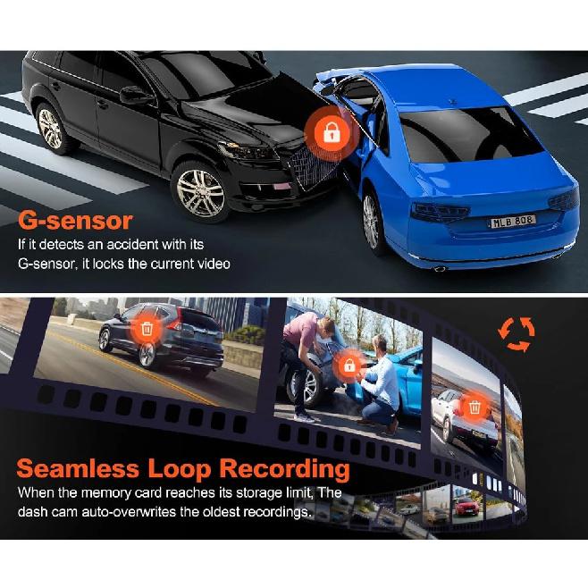 Car DVR 4K 3840*2160P WIFI GPS Dash Cam Mini Camera Front and Rear Dual Lens Dashcam Black Box Video Drive Recorder Night Vision