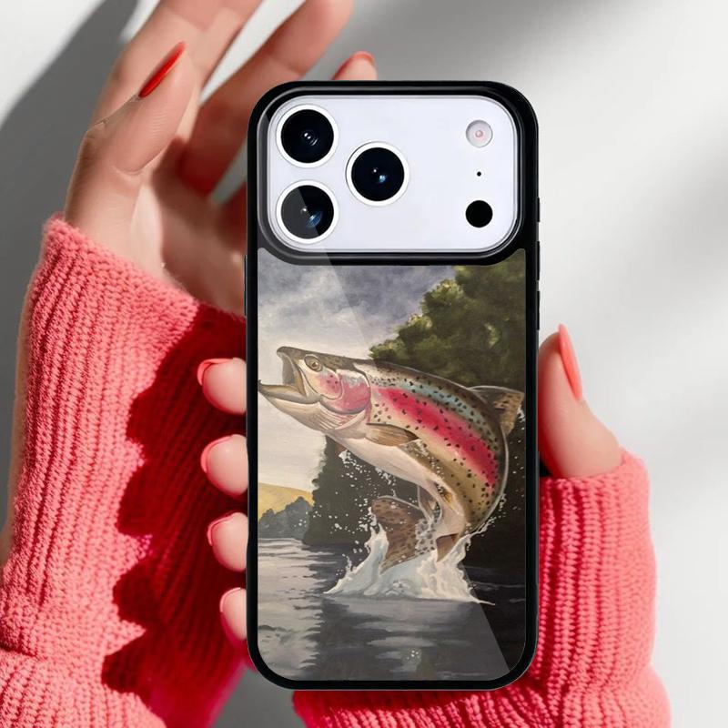 Trout Fish Fishing Phone Case for iPhone 17 Air 16e 15 14 13 Pro Max Back Cover for 12 11 Pro Coque