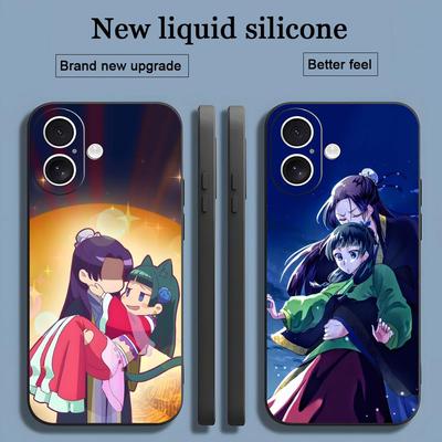 Популярный аниме чехол Maomao для iPhone 16 15 14 13 12 11 X XR XS 8 Plus Mini Pro Max Мягкий черный Ударопрочный чехол