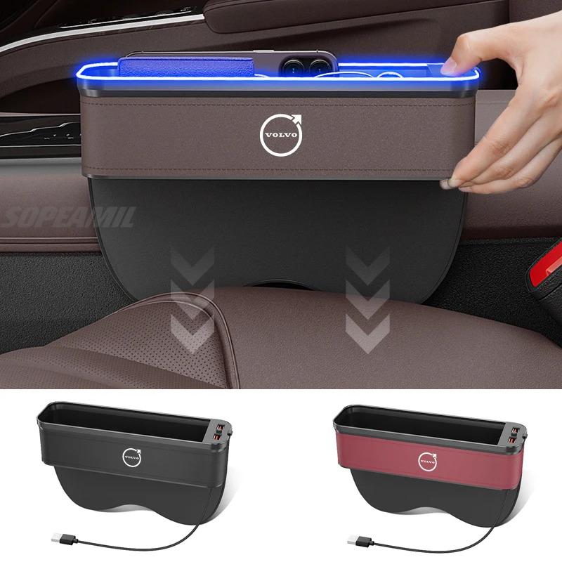 Volvo XC40 XC60 XC70 XC90 S40 S60 S80 S90 C30 V40 V50 V60 V70 V90 Car Seat Gap Slot Crevice Storage Box USB Charging Organizer