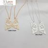 2pcs Personalized Butterfly Wings Matching Necklace Jewelry Stainless Steel Custom Couple Name Necklace Best Friend Gifts Bff