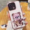 6D кронштейн с медведем с блестящим покрытием, чехол-держатель для телефона для Xiaomi Redmi Note 13, 12, 12S, 11, 10, 8T, 10S, 8, 9, 7 Pro, 9T, 10C, 10A, чехол