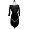 Womens Latin Dance Performance Dress With Fringe Flowing Skirt Stage Show Ballroom Salsa Rumba