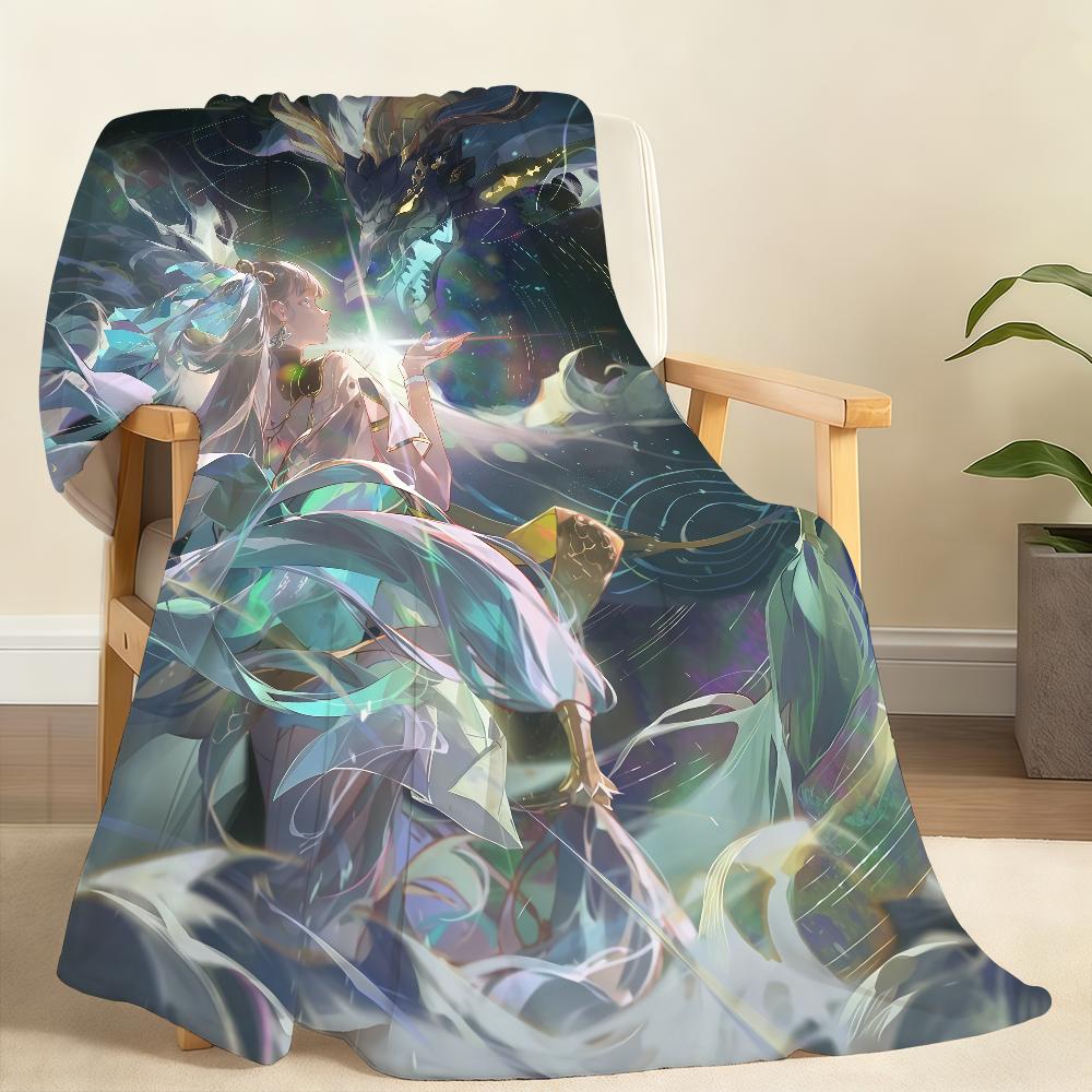 J Jinhsi Wuthering Waves Blanket For Soft Throw Blanket for Picnic Bed Sofa Home Bedroom Cozy Warm Comfortable