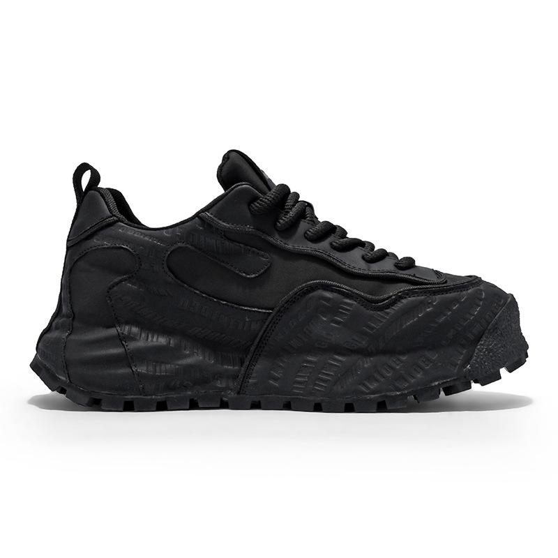 Мужские модные кроссовки в стиле 'Dad Shoes' из тисненой кожи с толстой амортизирующей подошвой на весну 2025 года