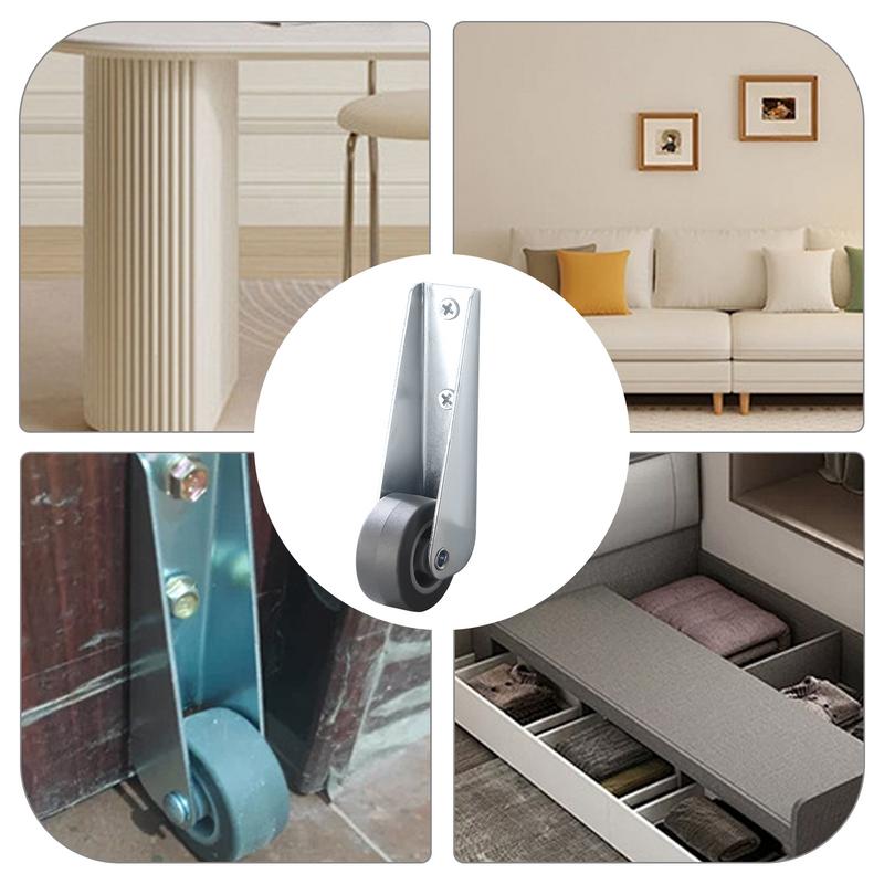 Caster Wheels Long Bracket Swivel Castors Wheels Side Mount Casters Smooth & Quiet Rolling Casters For Various Furniture Types