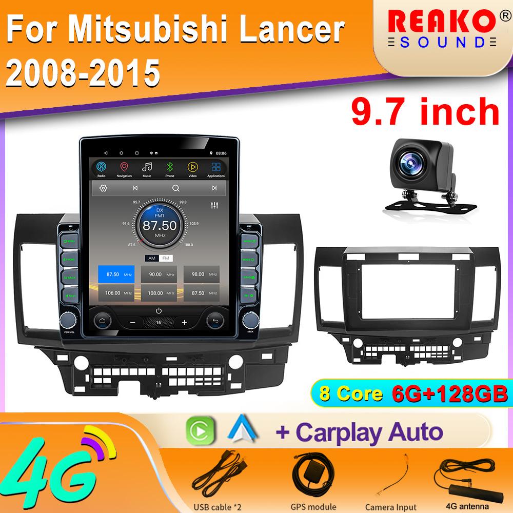 9,7-дюймовый вертикальный экран Tesla с Android 12.0 автомобильное радио для Mitsubishi Lancer 2008-2015 мультимедийный проигрыватель с GPS-навигацией