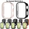 Bling PC Полый Защитный Чехол для Huawei Watch Fit 3 с Кристаллами Бриллиантов, Жесткая Крышка, fit3 Защитная Оболочка для Часов, Модный Бампер