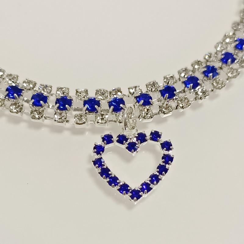 Heart Pendant Rhinestone Pet Collar for Small To Medium Dogs and Cats