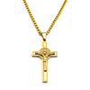 Stainless Steel Gold Color Celtic Crucifix Necklace Saint Benedict Necklace for Women Men Jewery