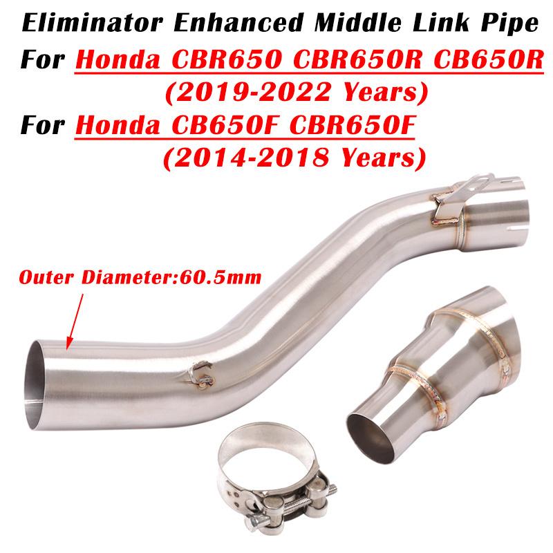 For Honda CBR650 CBR650R CB650R 2019 - 2021 2022 CB 650F CBR650F 2014 - 2018 Motorcycle Exhaust Escape 61mm Muffler Link Pipe