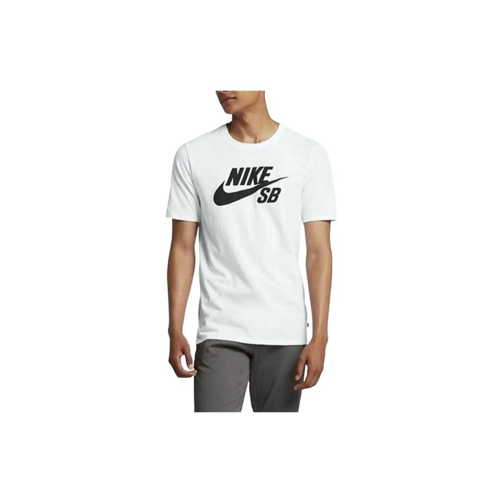 Nike Футболка с круглым вырезом с логотипом SB Мужские топы Белая 821947-100