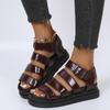 Black Open Toe Flatform Wedges Shoes Woman Summer Beach Sandals Sexy Women Plus Size PU Leather Sandalias Mujer Sapato Feminino