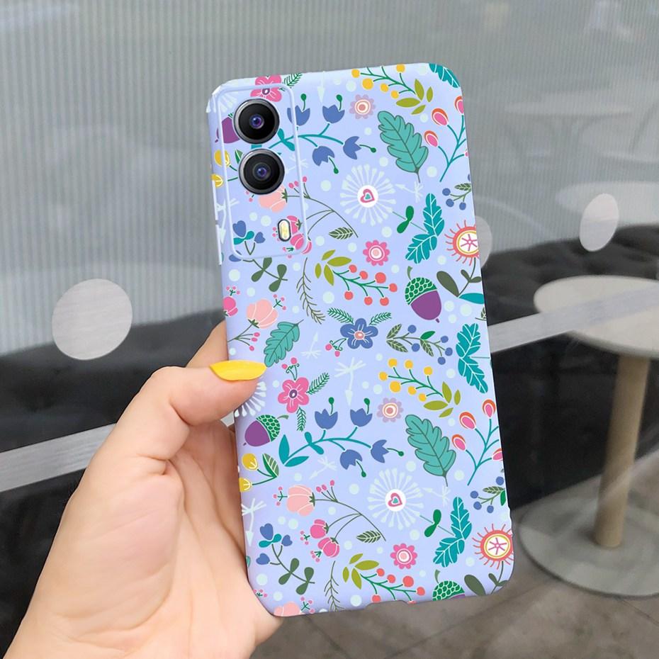 For Vivo Y53S 5G Case Vivo Y72 5G V2041 Phone Cover Silicone Cactus Soft Funda For Vivo Y52 Y 53s Y72 5G Sunflower TPU Bumper