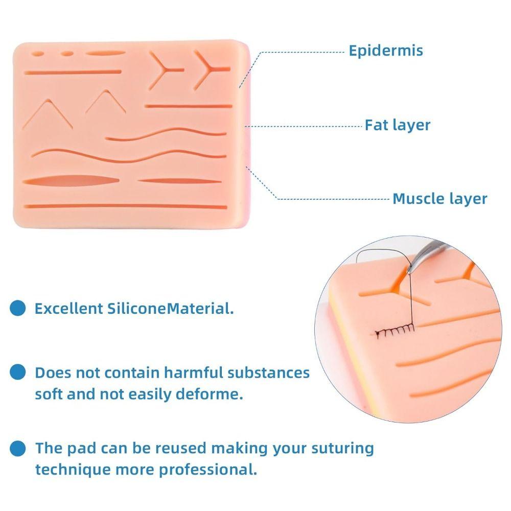 Long-lasting Mesh Suture Practice Pad 14 Wounds Training Skin Model Stitching Pad Practice