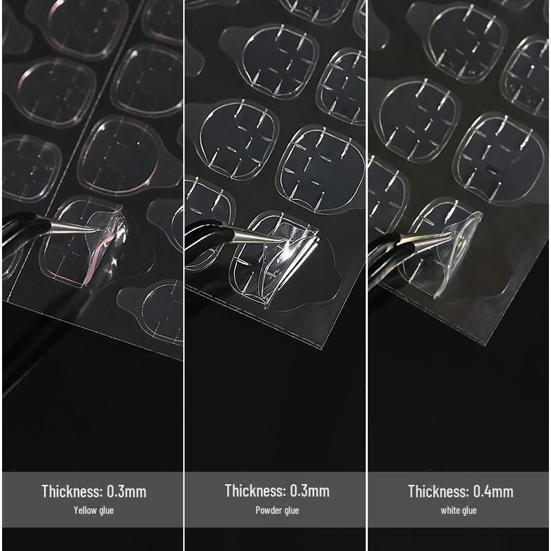 "High Viscosity Double-Sided Jelly Glue Nail Stickers – Durable, Removable, and Perfect for Holiday Wear"