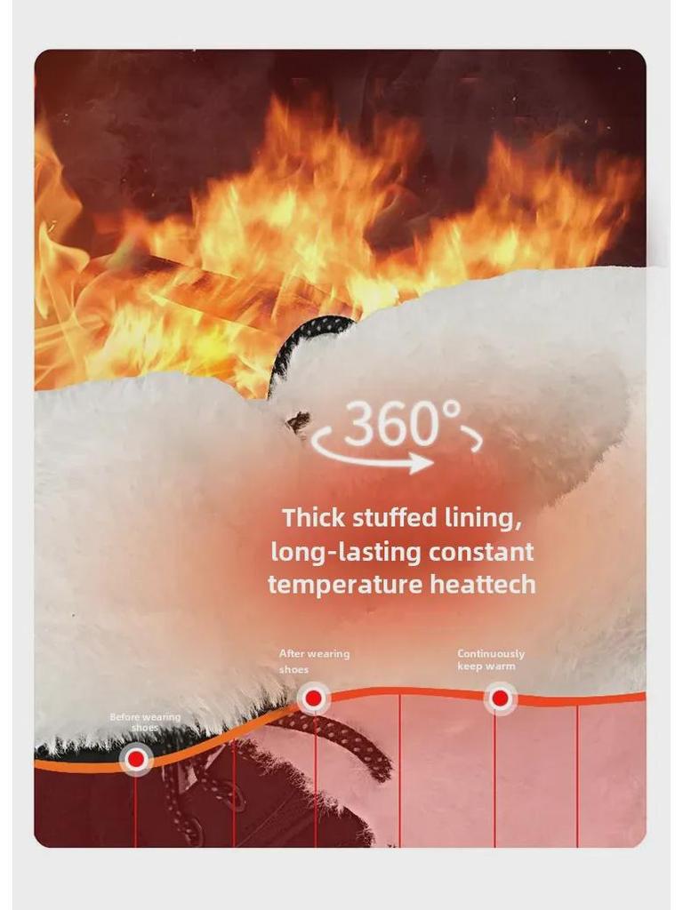 Men's Waterproof Non-Slip Winter High Top Snow Boots - Thickened Velvet Cotton, Large Size