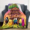 Name Custom Adventure-Time Print Flannel Blanket High Quality Warm Comfortable Cover for All Seasons Perfect for Gifts Home Decor