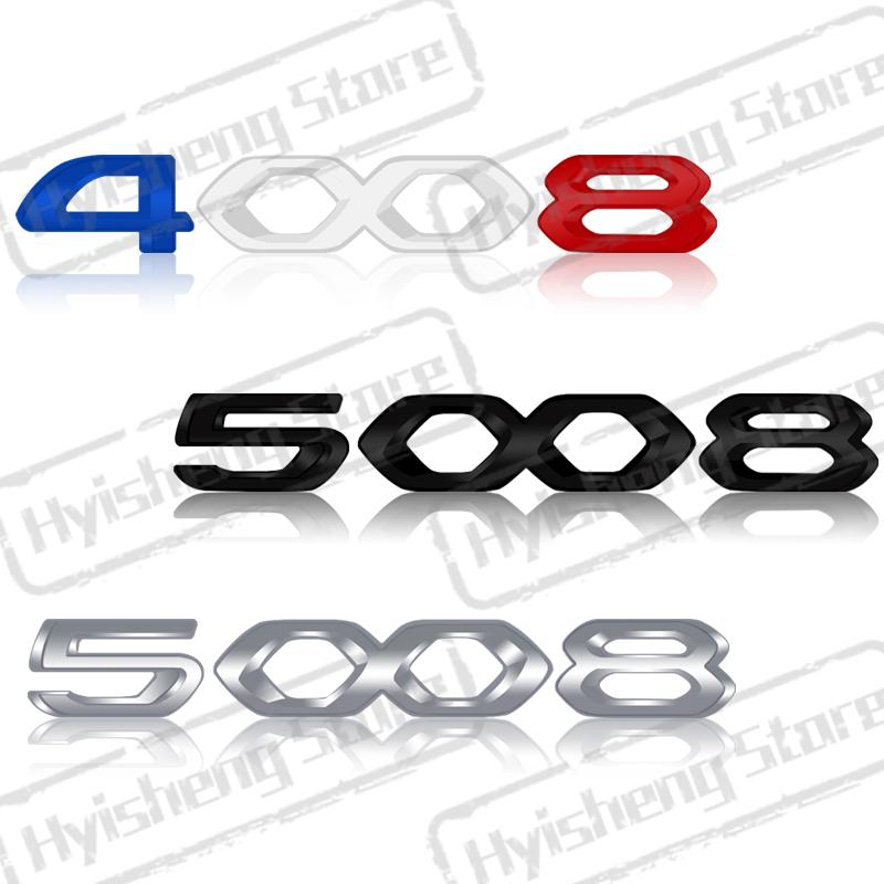 Metal Car Styling For New 2008 3008 4008 5008 Tricolor Blue White Red Sticker Front Hood Badge Rear Trunk Body Emblem