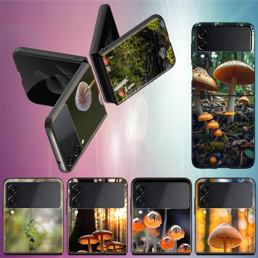 Эстетичный чехол для телефона с грибами для Samsung Z Flip 6 7 5G Galaxy Z Flip 5 4 3 5G Чехлы Ударопрочный Жесткий чехол ТПУ