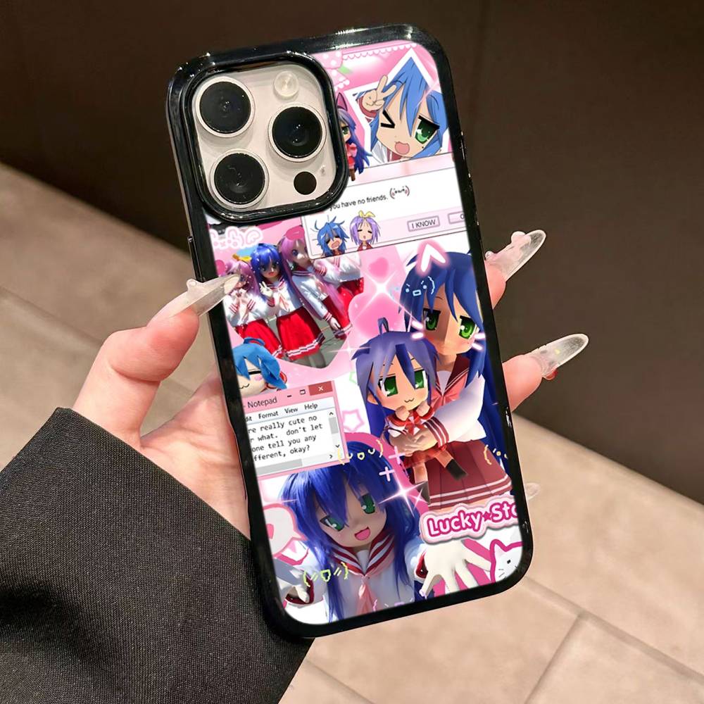 K-Konata Izumi Счастливая S-Звезда Для IPhone 11 12 13 14 15 16 17 Pro Max Plus Ударопрочные Задние Чехлы для Телефона из ТПУ+ПК