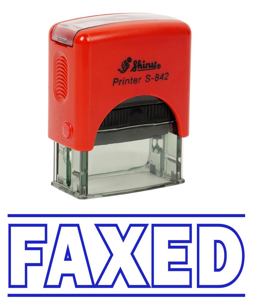 FAXED Self Inking Rubber Stamp Office Stationary Custom Shiny Stamp
