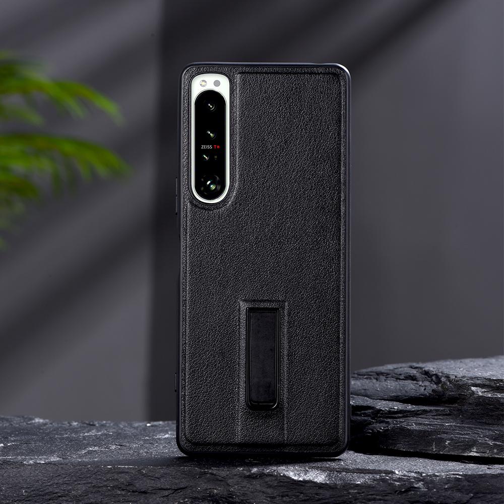 Металлический чехол-подставка для Sony Xperia 1 5 10 III 5 II 10 IV Однотонный противоударный чехол-обложка из ПУ-кожи для Xperia 1 IV 5 IV XQ-CT54