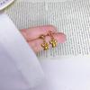 Baroque Gold Angel Praying Stud Earrings - Religious Jewelry for Women, Cute Mini Design