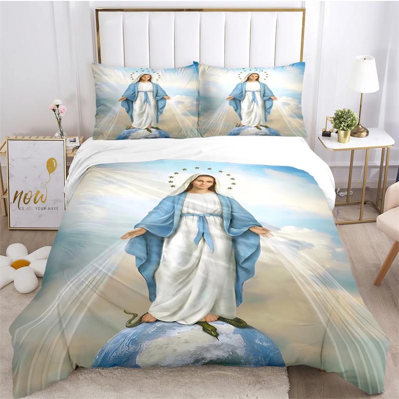 Доброе Сердце Пресвятой Девы Марии Всесезонный Пододеяльник Одеяло Постельный Комплект Мягкий Пододеяльник и Наволочки Односпальный/Двуспальный/Квинсайз/Кингсайз