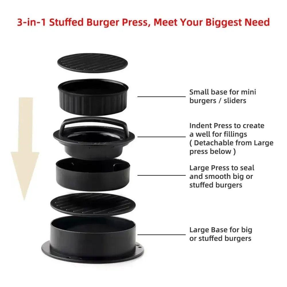 Non Stick Hamburger Patty Maker Food-Grade Stuffed Burger Patty Press  Beef Grill