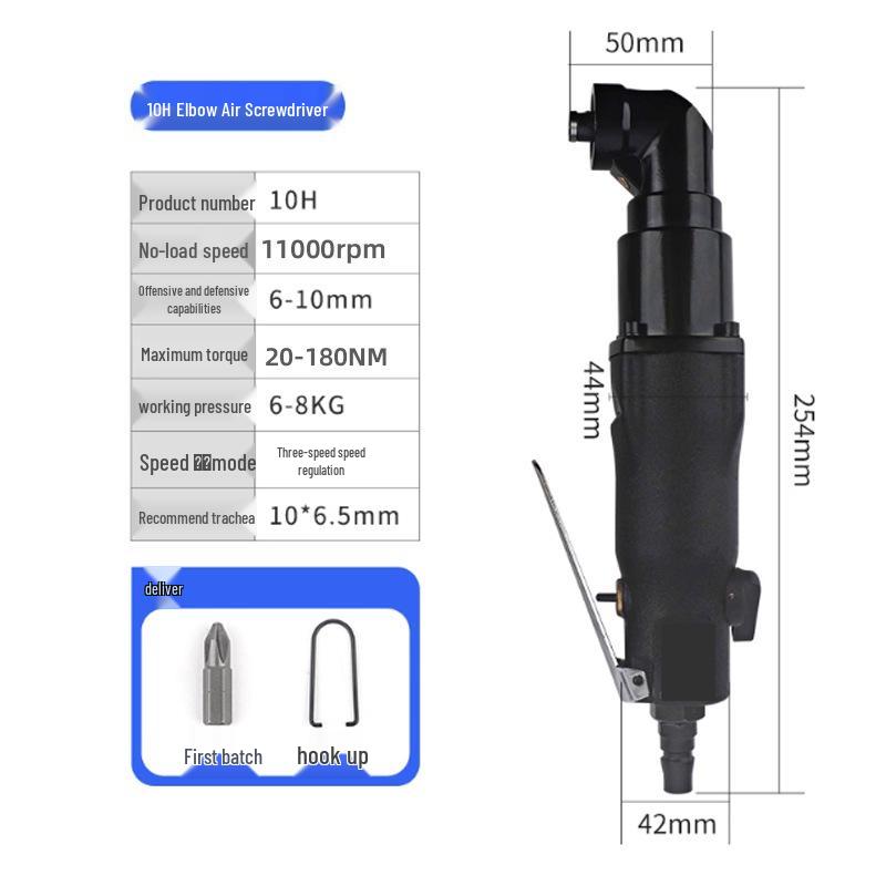 HK 90-Degree Angled Head Pneumatic Air Screwdriver, 5H 10H, Right Angle for Auto Repair
