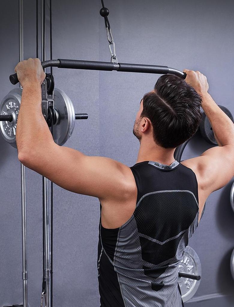 Прямой и длинный гриф для тяги сверху - Высокий гриф для тяги сверху Рукоятка Аксессуары для силовых тренировок