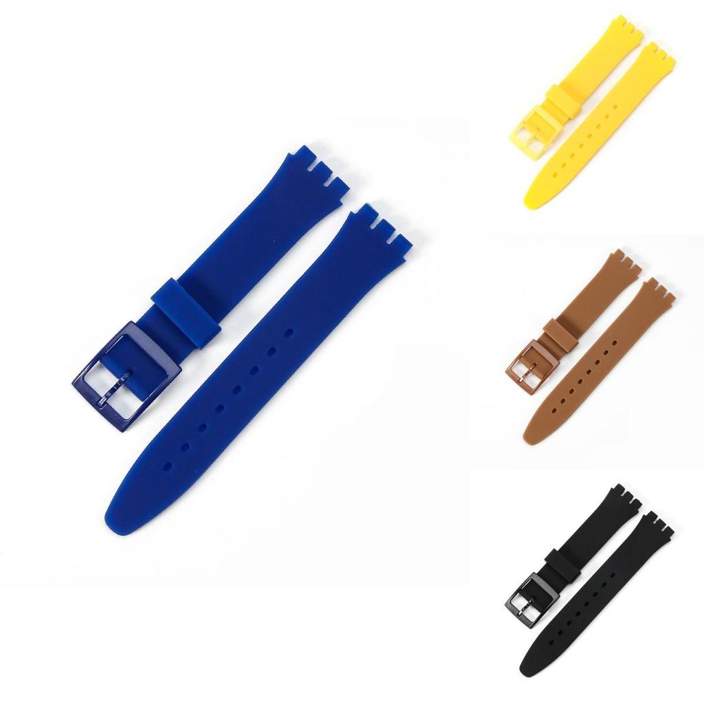 Прочный силиконовый ремешок для часов на замену для Swatch 16мм 17мм 19мм 20мм
