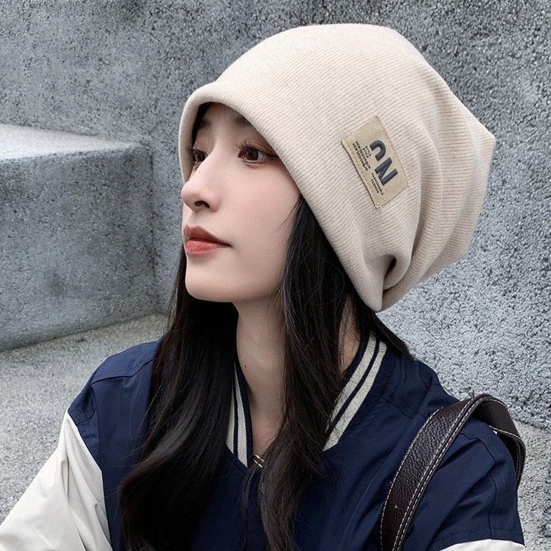 Women's Slouchy Beanie Winter Warm Knit Hat Face-Slimming Cold Weather Cap Windproof Ear Cover Black