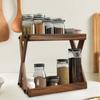 Wood Countertop Shelf Wooden Shelf,Retro,Rustic,Sturdy,Coffee Station Organizer 2 Tier for Table