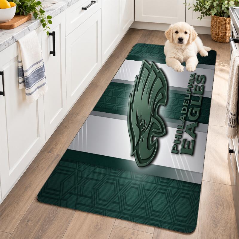 Flannel Kitchen Mat Philadelphia Eagles Soft Area Rug Non Slip Floor Carpet Home Decoration