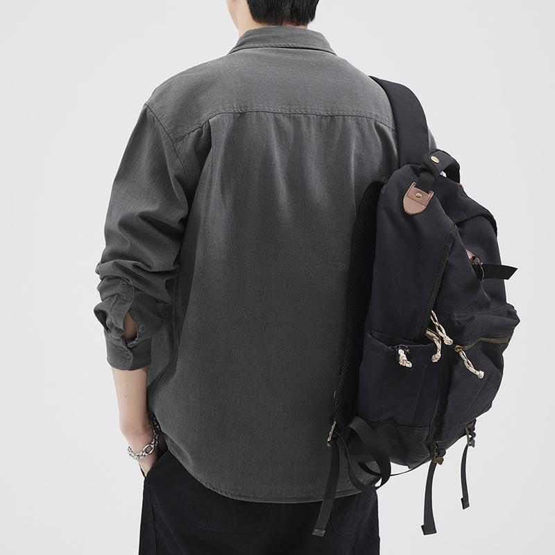 Японская серая рубашка Tooling, мужская, модная, с фирменным принтом, свободная, большого размера, повседневная, рубашка Ruffian, куртка, топ, модная