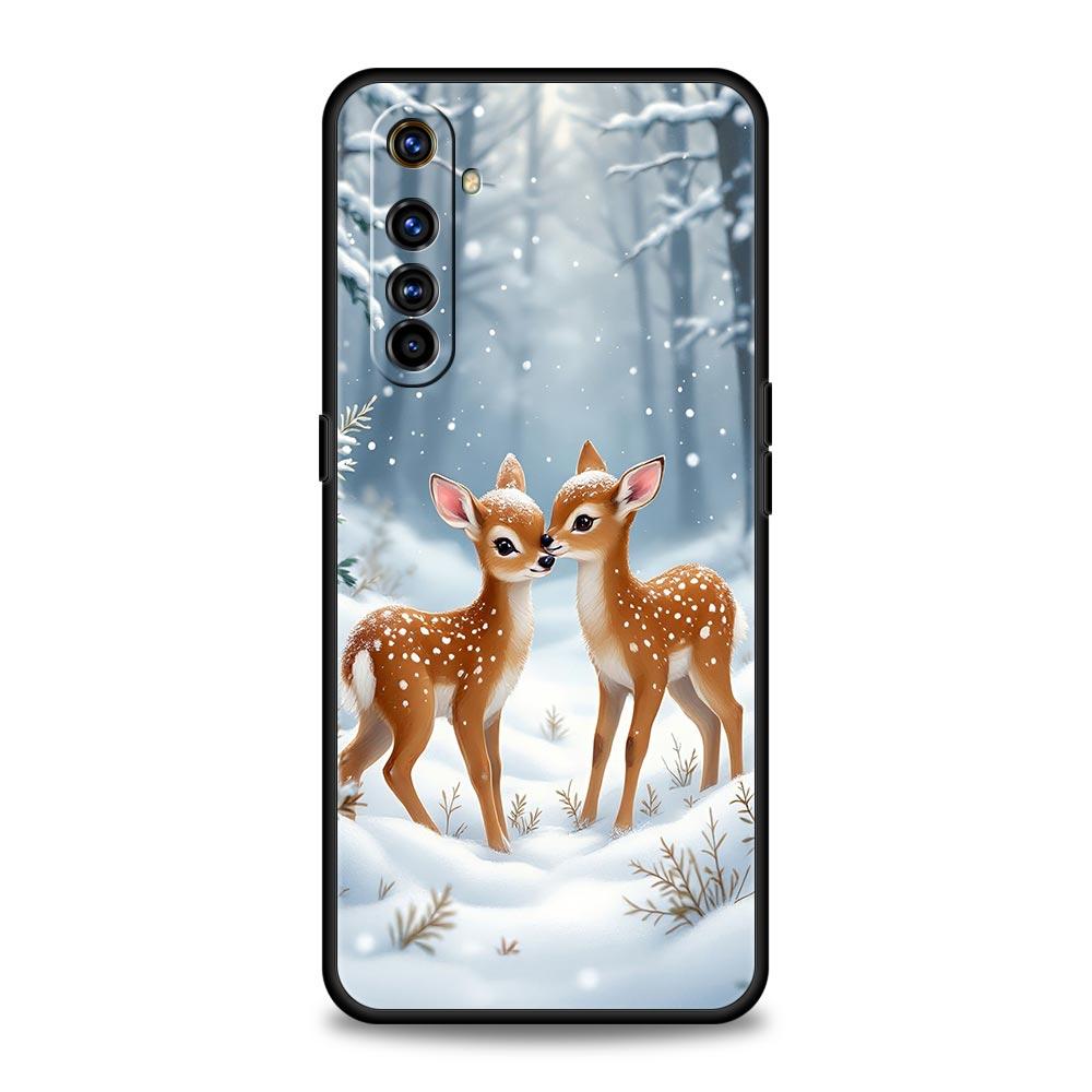 Cartoon Animal Deer Case For Realme C67 C63 C55 C53 C35 C25 C21 GT 2 3 5 6 10 11 12 13 Pro Plus 5G Soft TPU Phone Cover Fundas