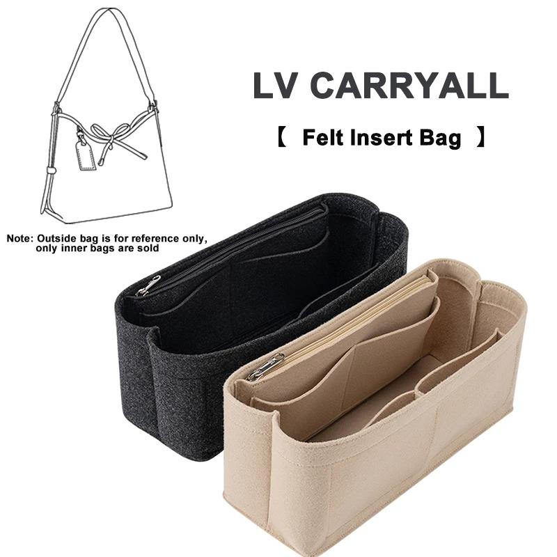 EverToner For LV Carryall PM Felt Cloth Insert Bag with Zipper Fit Handbag Cosmetic Bag Travel Bag Liner