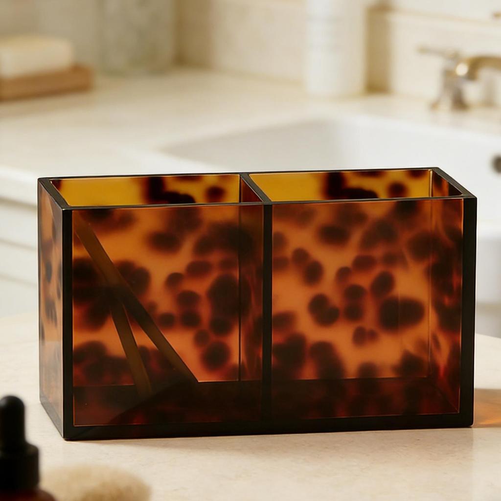 Bathroom Tray Countertop Tortoiseshell Acrylic Decor Bathroom Sink Tray For Family Friends Men Women Home Indoor Bedside