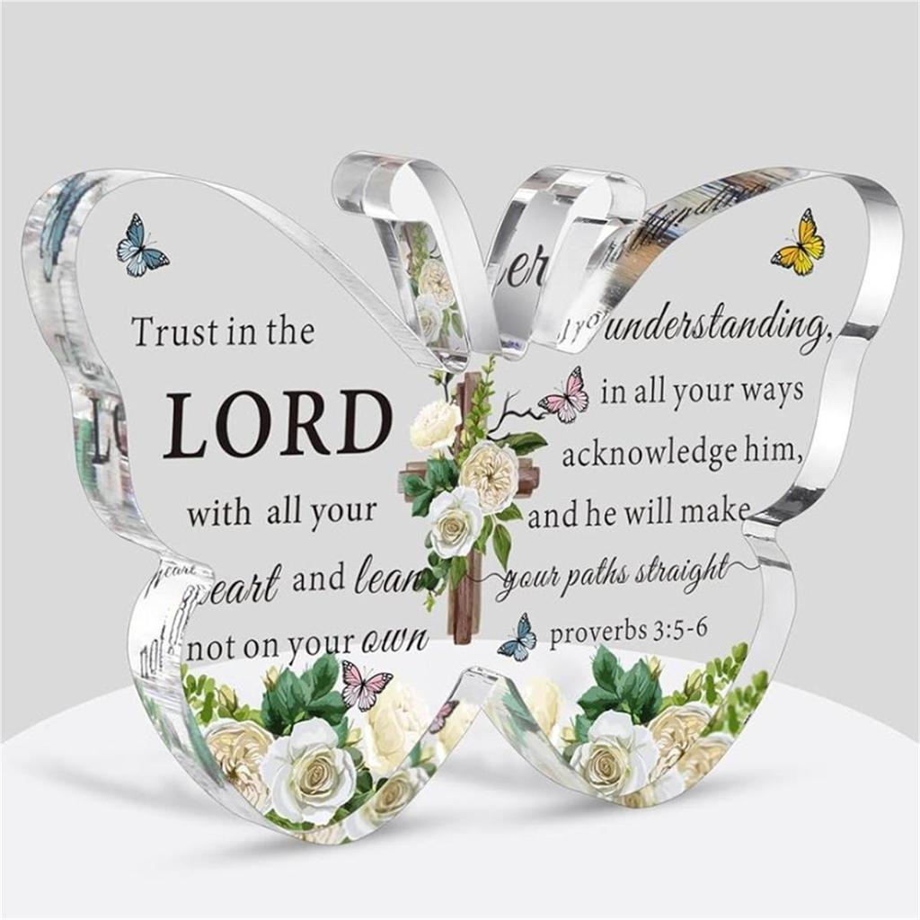 Acrylic Christian Gift Bible and Religious Gift Inspiration for Women and Men Bible Gift Butterfly Prayer Room Decoration