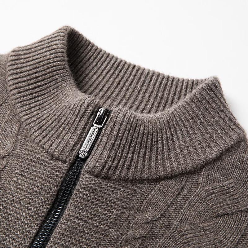 Pierre Cardin Men's Semi-High Collar Zip-Up Cardigan
