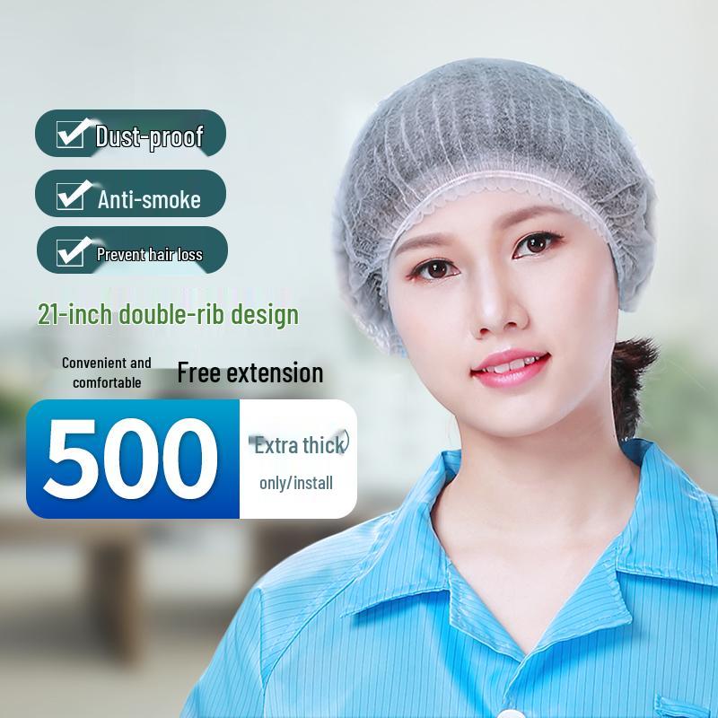 Одноразовая шапочка-сетка для волос: Дышащая, нетканая, пыленепроницаемая сетка для кейтеринга и кухни