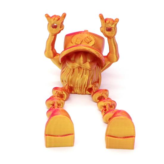 3D Printed Christmas Gnome Ornament Devil Horn Dwarf Figurine Fidget Toy with Movable Joints Articulated Elf Model Decoration