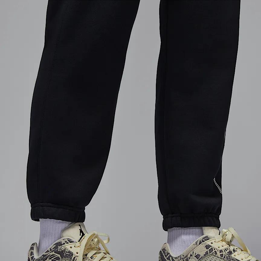 Jordan Brooklyn Fleece FW24 Logo Удобные мягкие трикотажные спортивные штаны из флиса для женщин, цвет черный парусно-белый HJ0209-010