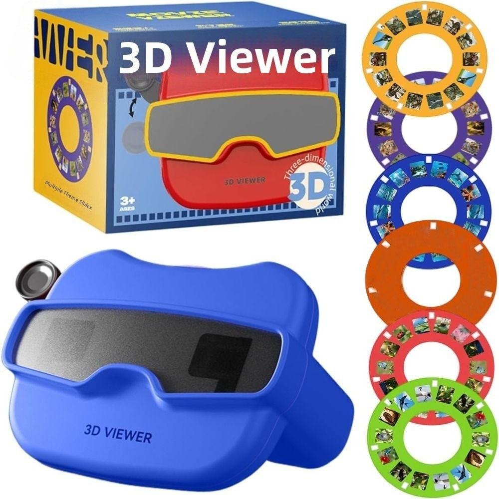 Новый 3D стереоскопический просмотрщик игрушка с 6 катушками, красный цвет, портативный 3D View-Master Видоискатель