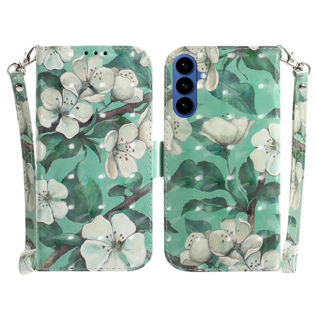For Samsung Galaxy A57 5G Case Pattern Printing Leather Wallet Phone Cover with Wrist Strap