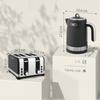 Sleek Textured Kettle and Four-Slice Toaster Set - Black